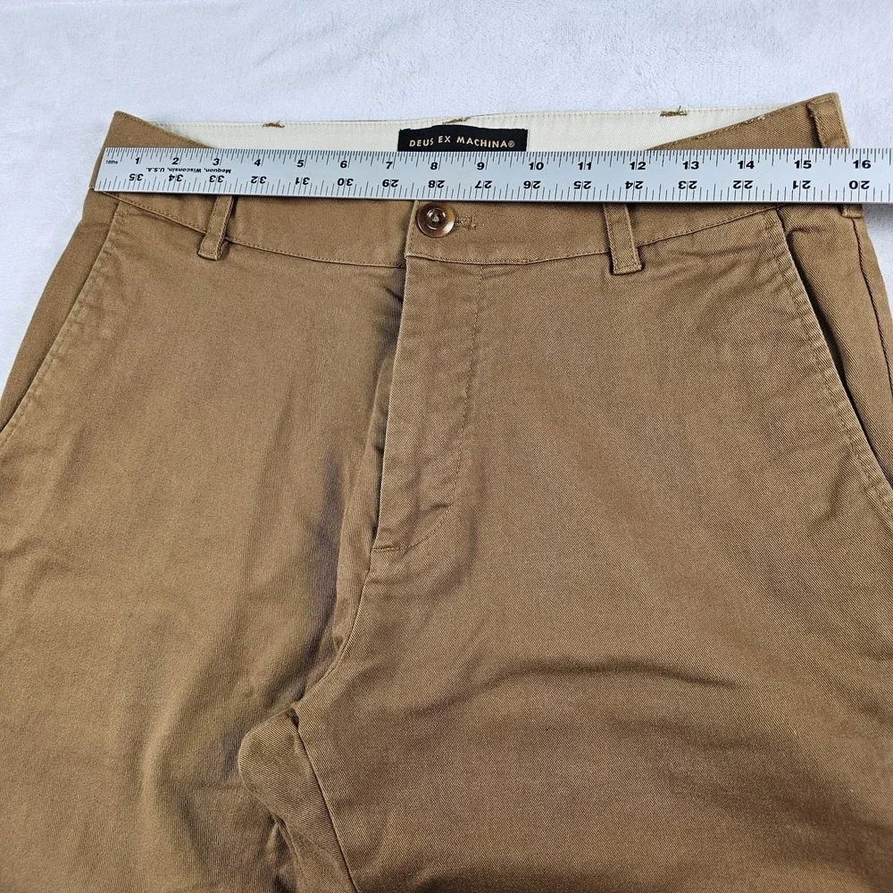Deus Ex Machina Pants Mens 31x26 Slim Chino Khaki Cropped Xavier Oxford Ivy